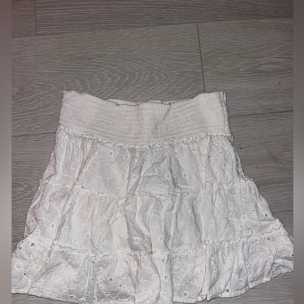 American Eagle Outfitters White Eyelet Mini Skirt